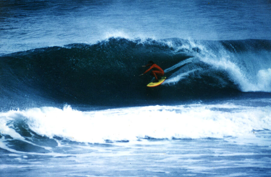 Paul Trigger ridding a magic 6'6" Stinger surfboard near Snatches