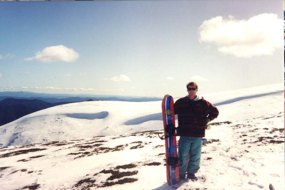 Liam McCafferty Liam McCafferty in the back country with a Look Steve Graham model snowboard