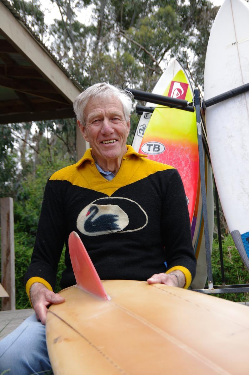 John Schultz with an absolute gem of a footy jumper. Photo: Keith Platt