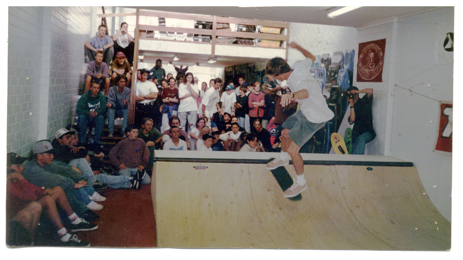 Tony Hawk, 1996 Tony Hawk skating the in store ramp at Frankston 1996 Trigger Bros.