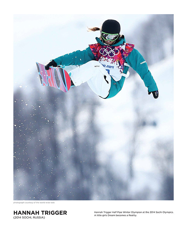 Hannah Trigger competing at the Winter Olympic games in Sochi in 2014